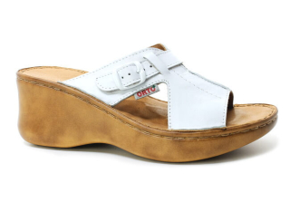 ORTO PLUS 3066-10 bílé, dámské pantofle 