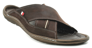 HILBY K09 brown, pánské pantofle