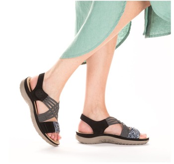 rieker 64889-00 černé sandály na obuvpetra.cz