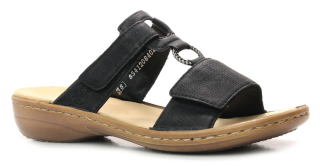 RIEKER 60885-00 black, dámské pantofle vel.37