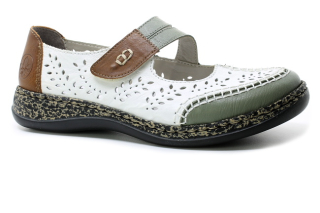 RIEKER 46363-90 white combi, dámská obuv vel.37