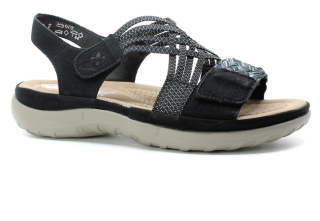 RIEKER 64889-00 black, dámské sandály vel.39
