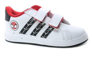 adidas Grand Court Spider-man CF IF9893 bílé, dětská obuv vel.26