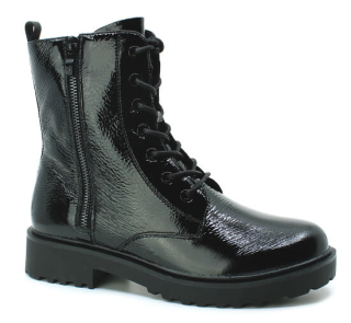 CAPRICE 9-25217-43 017 black naplak, dámská kotníková obuv vel.42