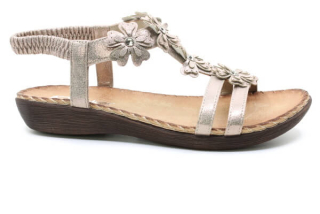 RIEKER V7573-90 gold, dámské sandály vel.37