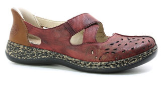 RIEKER 46352-33 red, dámské baleríny vel.42