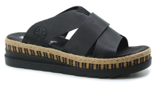 RIEKER V7989-00 black, dámské pantofle vel.41